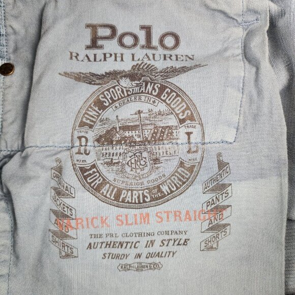 Polo Ralph Lauren Jeans Mens 38x31 Blue Varick Slim Straight Corduroy Denim - Picture 6 of 11